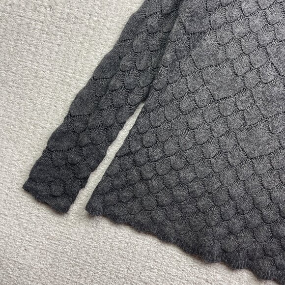 Alfred Sung Cable Knit Crochet Style Women Sz M Grey Charcoal Long sleeve - Picture 3 of 9